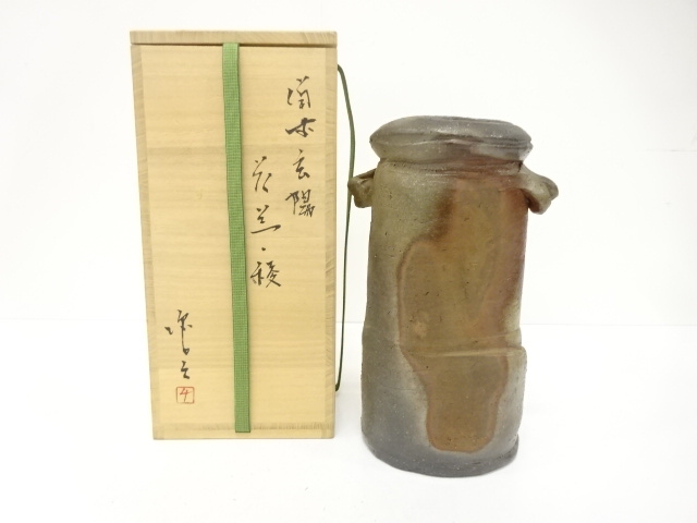 JAPANESE POTTERY / BIZEN WARE FLOWER VASE / ARTISAN WORK